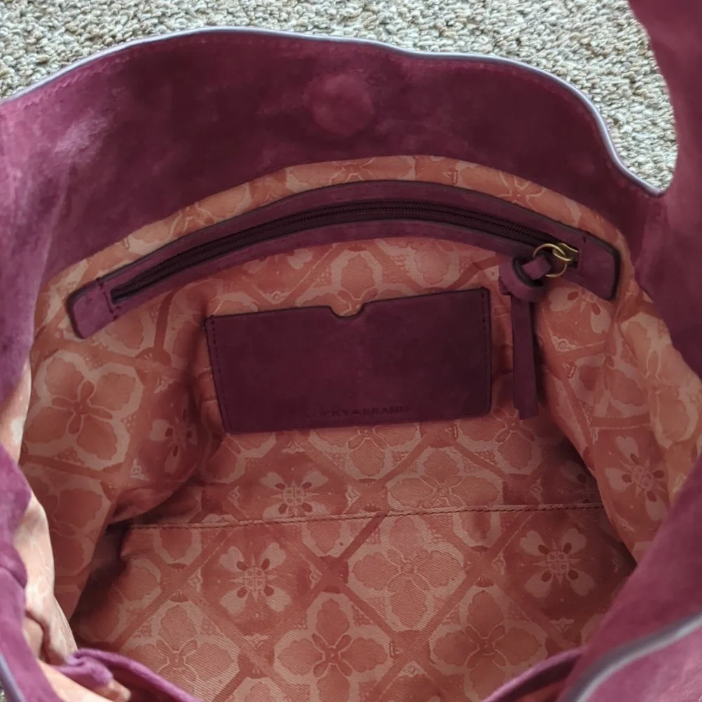 Lucky Brand Clem Suede Hobo Bag In Grapevine